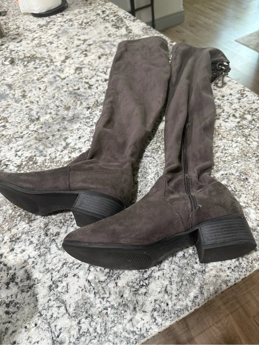 Madden Girl Over-the-Knee Suede Boots in Dark Brown